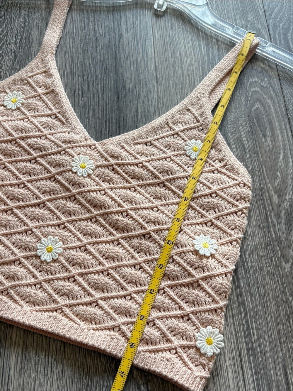 Altar'd State Peach Crochet Daisy Sweater Tank Camisole Size XS - Picture 5 of 6